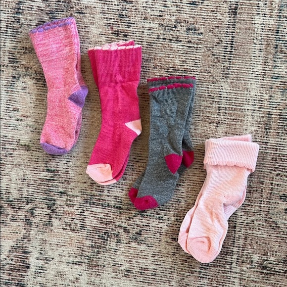 Other - Colorful Baby Girl Cuffed Socks Set pinks